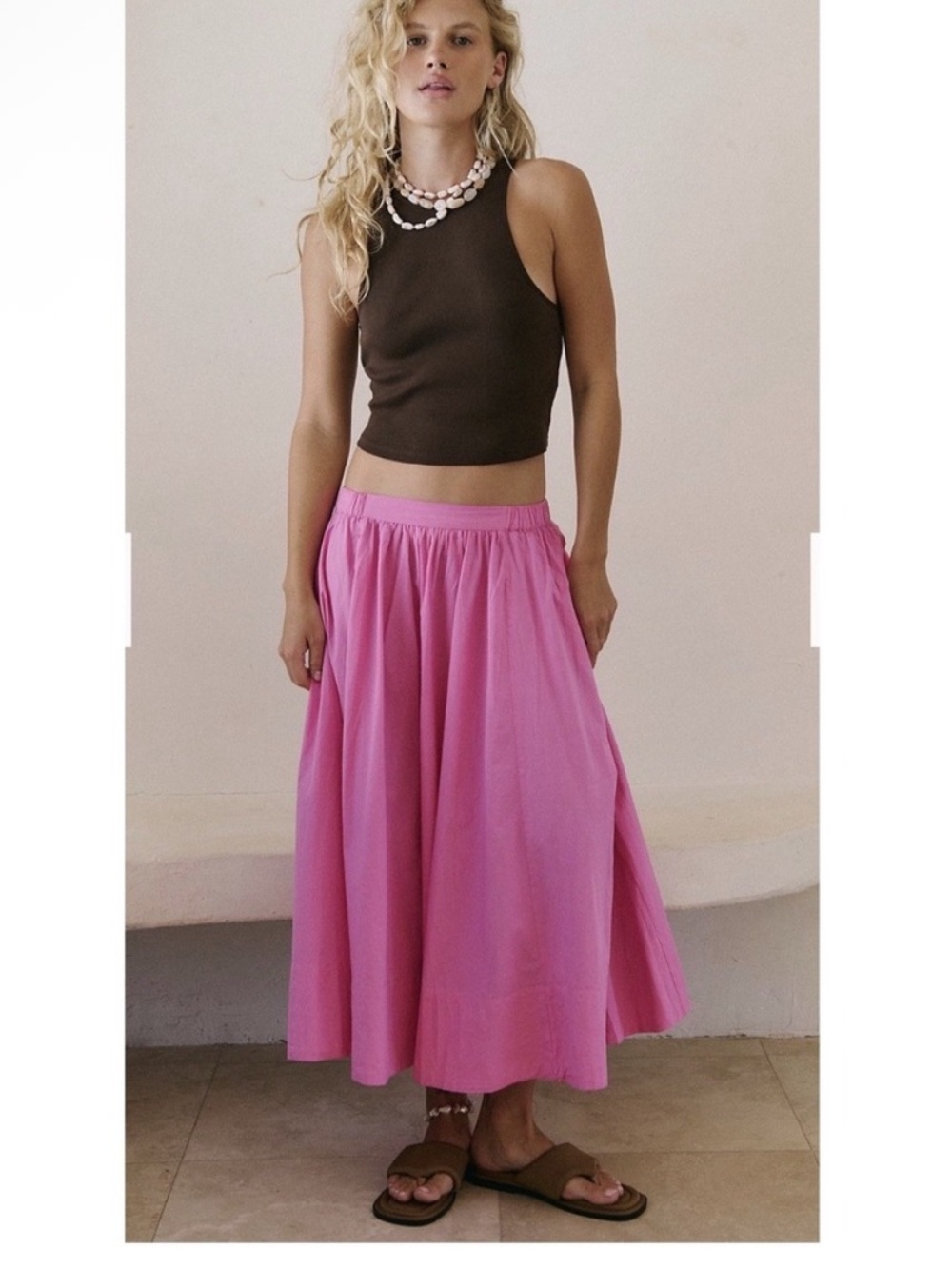 Free People Lowen Midi Skirt Pink Size Small